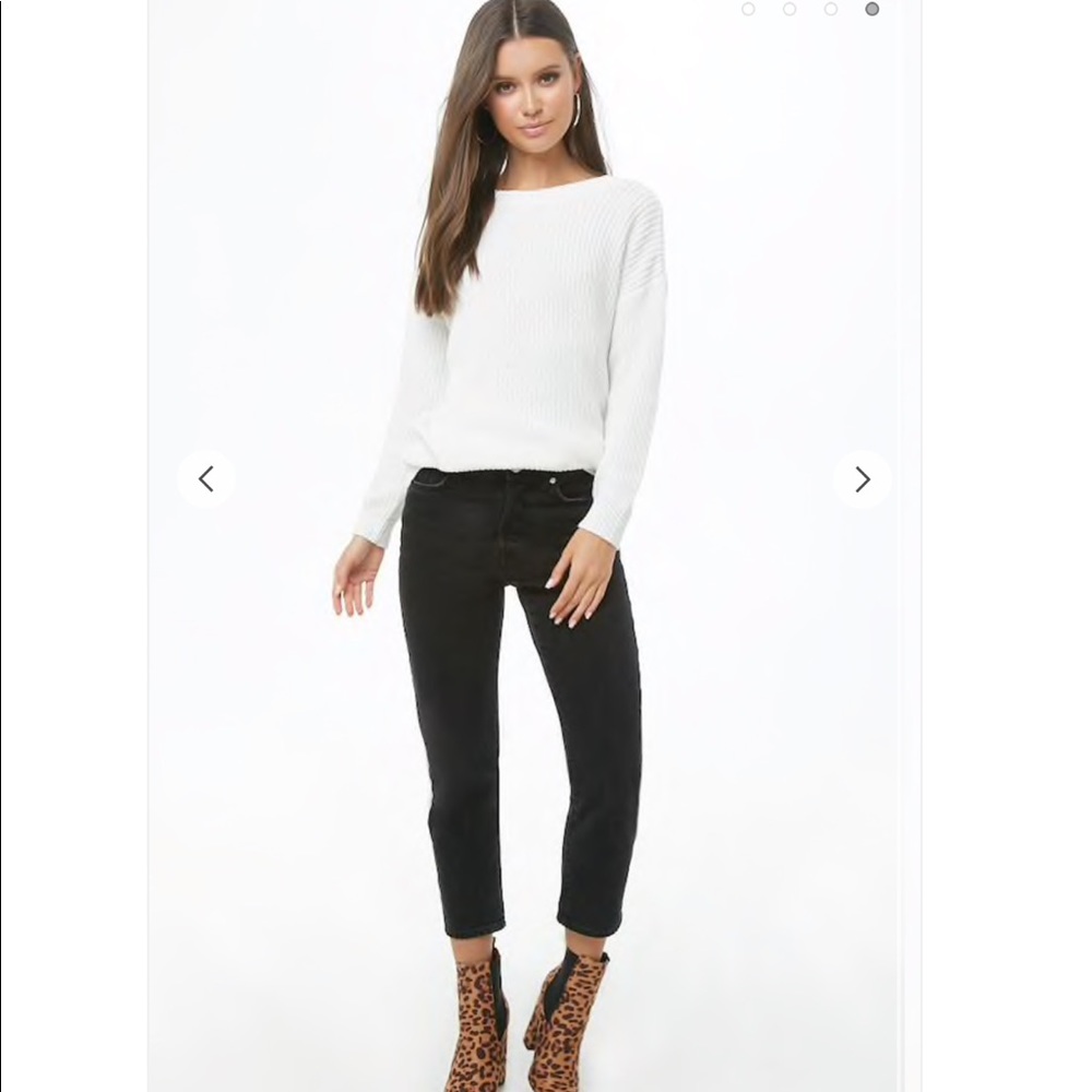 Backless rib knit sweater size M